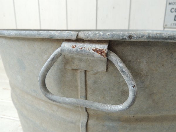 ナンバー入り・ハンドル付き・大きなヴィンテージ・タライ・たらい ・バケツ・ウォッシュタブ・シャビー