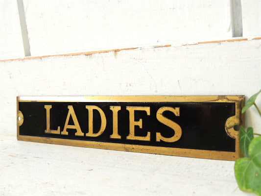 【LADIES・真鍮製】アンティーク・サインプレート・看板・標示・船・ルームサイン