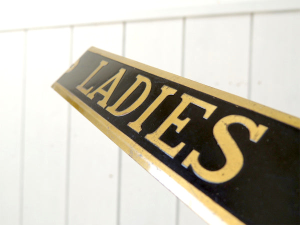 【LADIES・真鍮製】アンティーク・サインプレート・看板・標示・船・ルームサイン