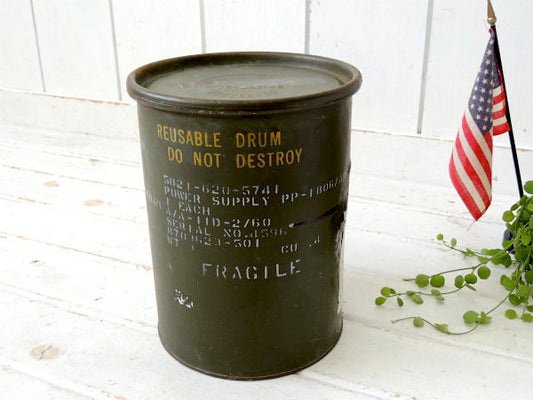 AMERICAN・エアフォース アーミー&ミリタリーヴィンテージ・カーキ・スチール缶・空軍