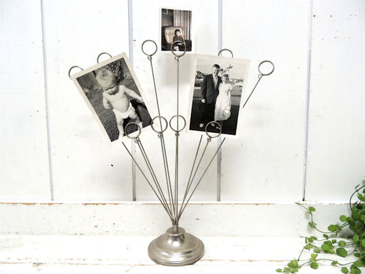 【USA・メタル製】ヴィンテージ・ワイヤー・10本・カードホルダー・フォトスタンド