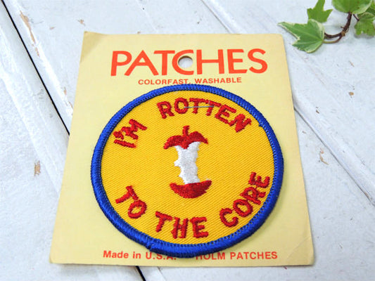 I'M ROTTEN TO THE CORE メッセージ ビンテージ 刺繍 ワッペン デッドストック