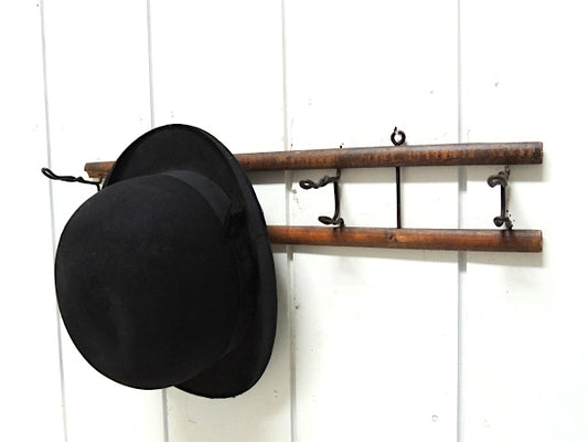 【木製・折りたたみ式】アンティーク・4連ウォールフック・ハットラック・コートフック・カリフォルニア