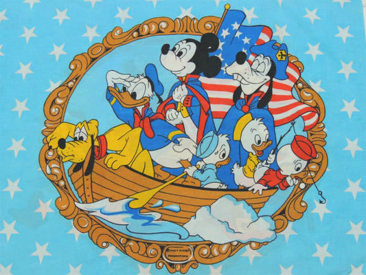 【ミッキー&フレンズ】アメリカ独立記念&自由の鐘・ヴィンテージ・ピロケース・枕カバー