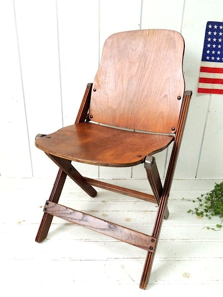 American Seating エアフォース・木製・ヴィンテージ・フォールディングチェア 椅子