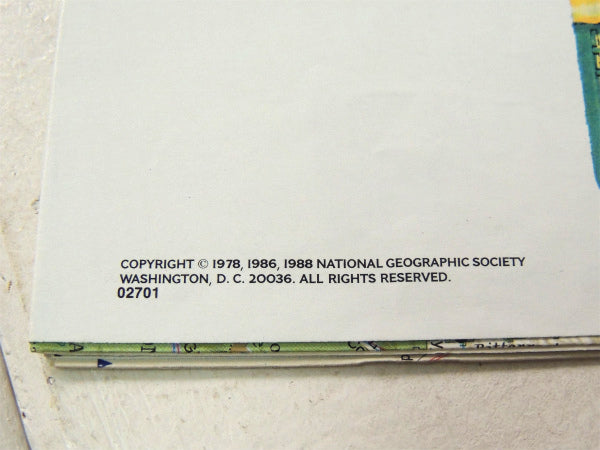 【ナショナル ジオグラフィック】ワシントン州&オレゴン州etc・80'sヴィンテージ・マップ/地図