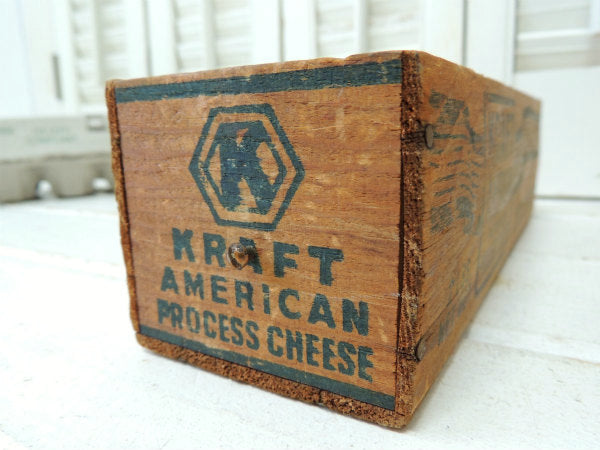 【KRAFT AMERICAN】クラフト社・全面ロゴ入り・木製・アンティーク・チーズボックス/木箱