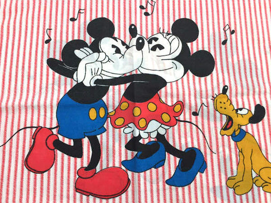 【ミッキー&ミニー&プルート】ダンス柄・ヴィンテージ・ピロケース・枕カバー USA