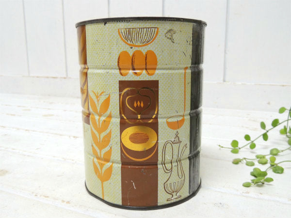 【Ehlers COFFEE】コーヒーミル&リーフ柄・ティン製・ヴィンテージ・コーヒー缶/ティン缶