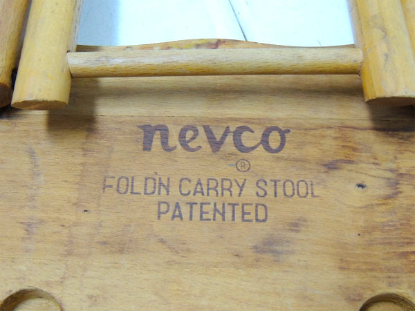 【Nevco】折り畳み式・木製・ヴィンテージ・スツール・折り畳みイス・ローチェア