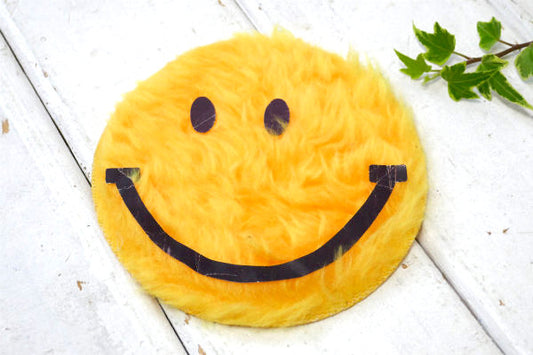 ビッグサイズ モヘア USA スマイル・笑顔 可愛い・ヴィンテージ・ワッペン 裁縫 小物