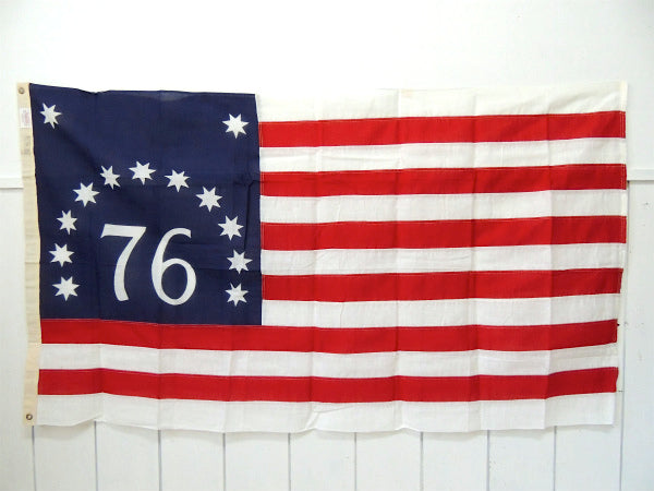 貴重・特大 13星・76 記念物・星条旗 アメリカ・USA・フラッグ・ビンテージ・デッドストック・旗