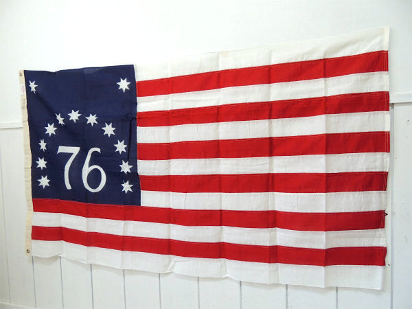 貴重・特大 13星・76 記念物・星条旗 アメリカ・USA・フラッグ・ビンテージ・デッドストック・旗