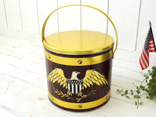 1967's USA ビア樽柄×星条旗 イーグル・ヴィンテージ・ティン缶 アメリカ 建国200周年