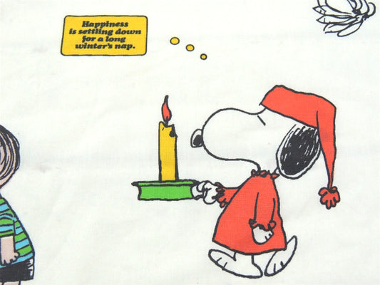 【スヌーピー】ピーナッツの仲間・キャンドル柄・70'ヴィンテージ・USEDフィットシーツ(1/2)