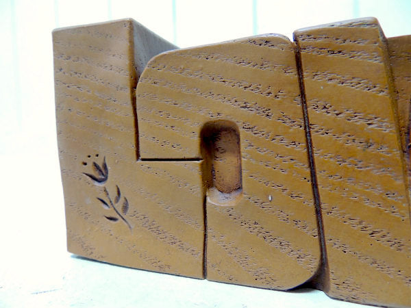 【LOVE・1970'~80's】ウッド柄の樹脂製・ヴィンテージ・ペン立て・置き物 USA