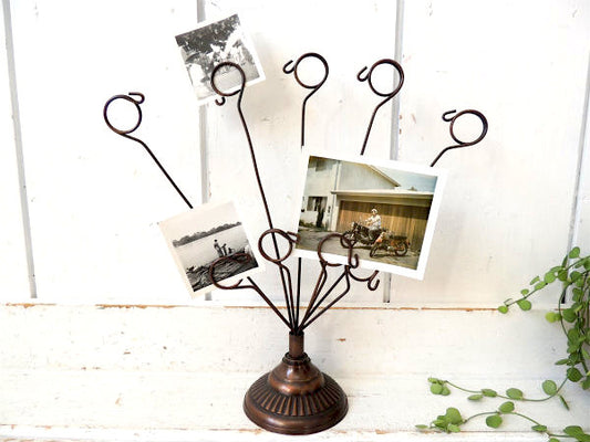 USA!メタル製・シンプルデザインのヴィンテージ・ワイヤーカードホルダー/フォトスタンド