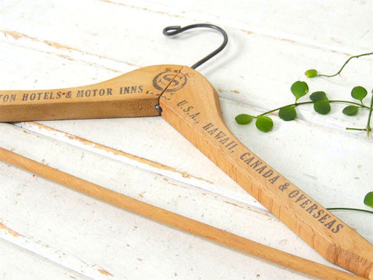 【SHERATON ホテル】1960s~ハワイ・シェラトン・ロゴ入り・ヴィンテージ・木製ハンガー