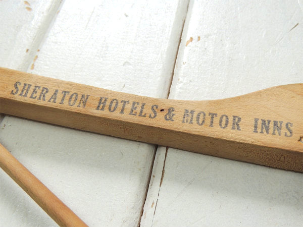【SHERATON ホテル】1960s~ハワイ・シェラトン・ロゴ入り・ヴィンテージ・木製ハンガー