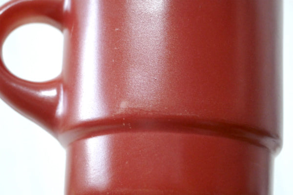 FireKing ファイヤーキング 赤茶色 Cハンドル スタッキング マグカップ ヴィンテージ 食器