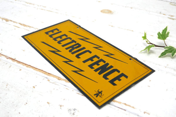 ELECTRIC 電気柵 危険標識 USA ヴィンテージ サイン プレート 看板 工業系