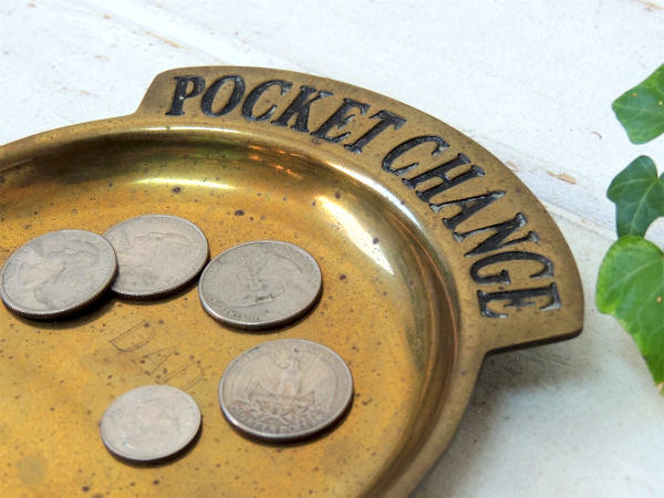 【POCKET CHANGE・DAD】USA・真鍮製・ヴィンテージ・ポケットチェンジ・マネートレイ