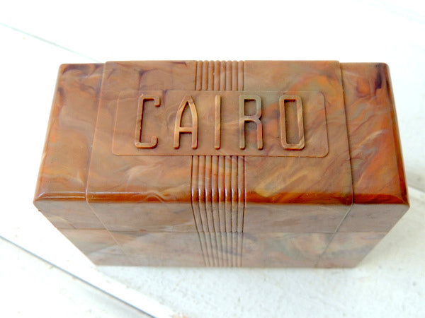 【CAIRO/マーブルカラー】ヴィンテージ・卓上シガレットボックス&カードケース