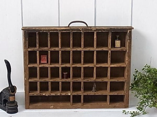 古い木製のアンティーク・プリンタートレイ/引出し/飾り棚 USA