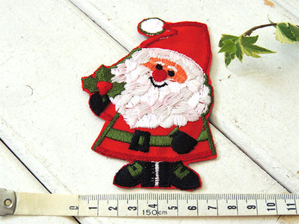USA クリスマス サンタクロース ヴィンテージ ワッペン 刺繍ワッペン アップリケ デッドストック