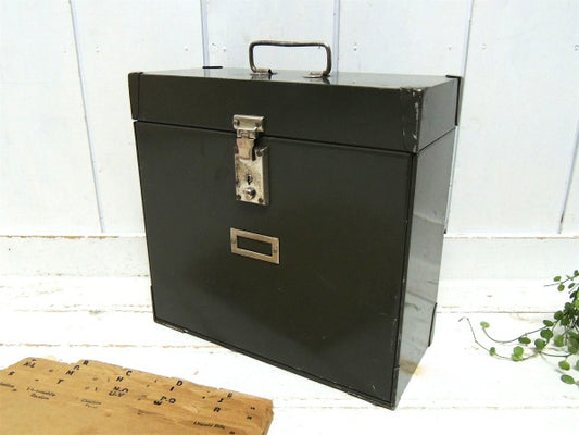 【MYSTRONG】50s〜インダストリアル・カーキ・工業系・ビンテージ・ファイルケース・書類ケース