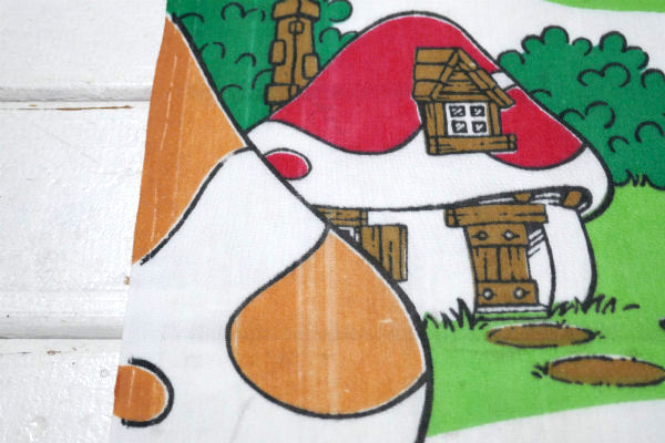 【キング スマーフ】KING SMURF・グリーンビレッジ・ビンテージ・カーテン・ファブリック・生地