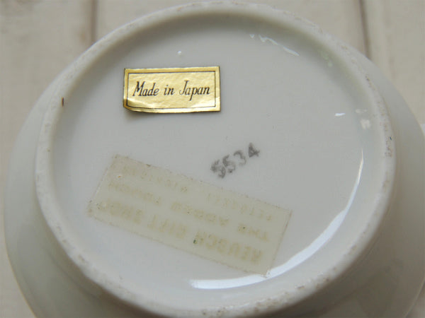 【BARBER・サインポール柄】陶器製・ヴィンテージ・マスタッシュ&シェービングカップ・マグ