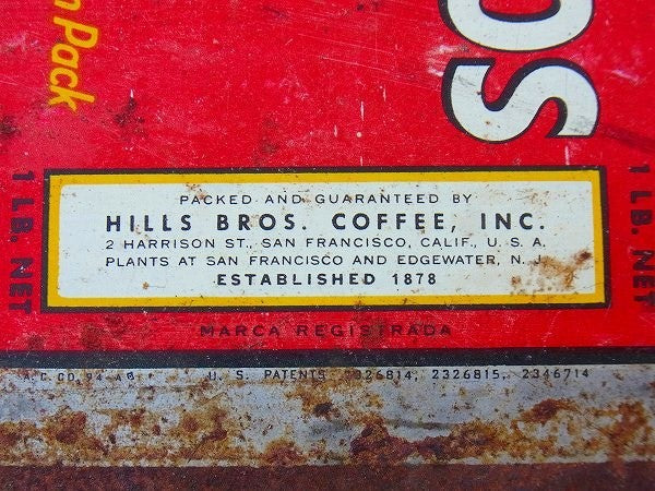 Coffee ヒルスコーヒー・ティン・コーヒー缶 US パッケージ・ビンテージ サイン 看板