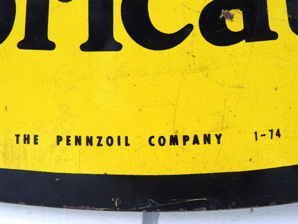 PENNZOIL ペンズオイル アドバタイジング・ヴィンテージ・両面 サイン・楕円型・店頭用・看板
