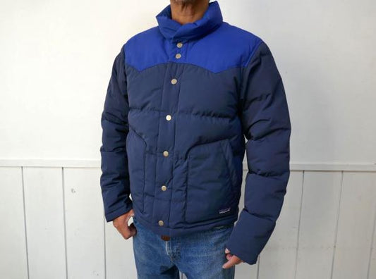 パタゴニア Patagonia BIVY DOWN JACKET ネイビー×ブルー ビビー ダウンジャケット アウター メンズ(S)