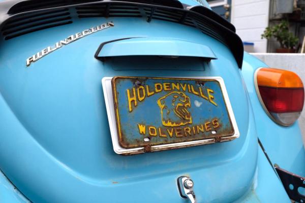 【オクラホマ州 ホルデンビル】ヴィンテージ・アドバタイジング・ナンバープレート・USA・モーター系