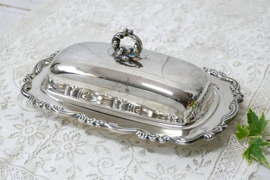 ONEIDA シルバープレート ヴィンテージ バターディッシュ バターケース ヴィクトリアン USA