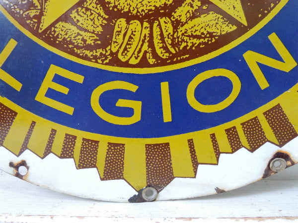 US ミリタリー AMERICAN LEGION・米国在郷軍人団・ホーロー 看板・サイン プレート