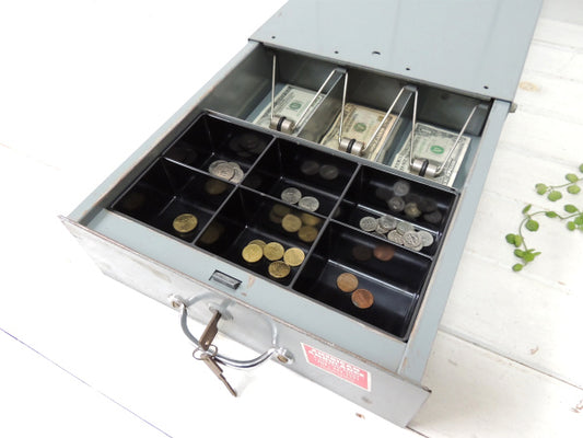 【INDIANA CASH DRAWER】メタル製・鍵付き・ヴィンテージ・キャッシュボックス/金庫