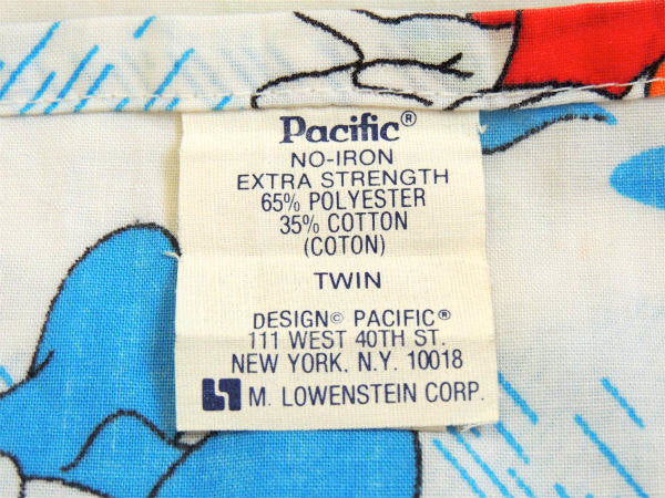 【ミッキー&フレンズ】ディズニー・レインボー柄・フラットタイプ・ヴィンテージ・ユーズドシーツ USA