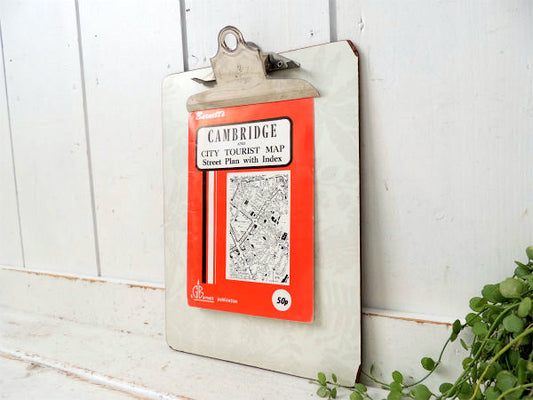 【ホワイトカラー・リーフ柄】ヴィンテージ・クリップボード・NATIONAL・バインダー