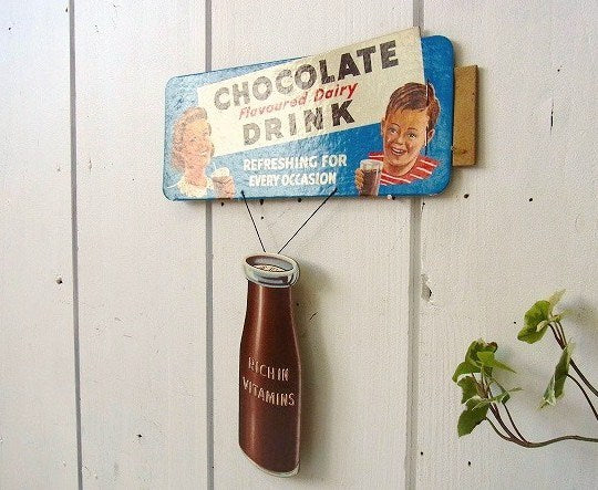【イギリス製・チョコレート・ドリンク】デッドストック・ヴィンテージ・紙製・サイン/ポップサイン