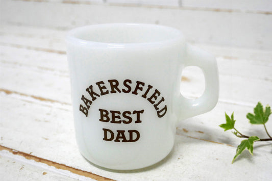 GALAXY ギャラクシー BEST DAD 最高の父 ミルクガラス ヴィンテージ マグカップ