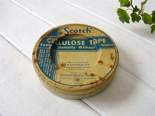 【Scotch】スコッチ社・ティン製・30’sアンティーク・テープ缶/ティン缶 USA