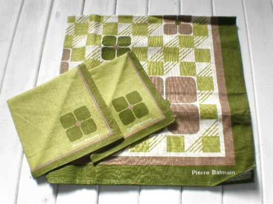 PARIS ピエールバルマン PIERRE BALMAN デザイナー デッドストック テーブルクロス&ナプキン2枚セット