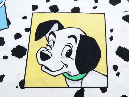 【101匹わんちゃん】ダルメシアン・パネル柄・犬・ヴィンテージ・カーテン・生地 USA