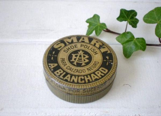 スペイン 靴墨の小さなアンティーク・ティン缶