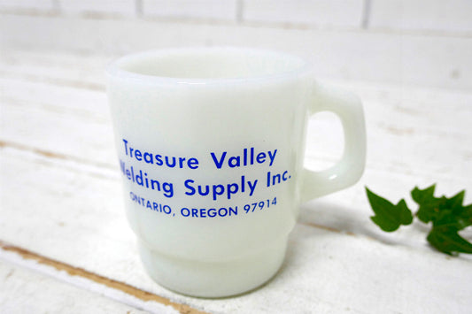 【FireKing】オレゴン州・ファイヤーキング・スタッキング・マグカップ・アドマグ・コーヒーマグ