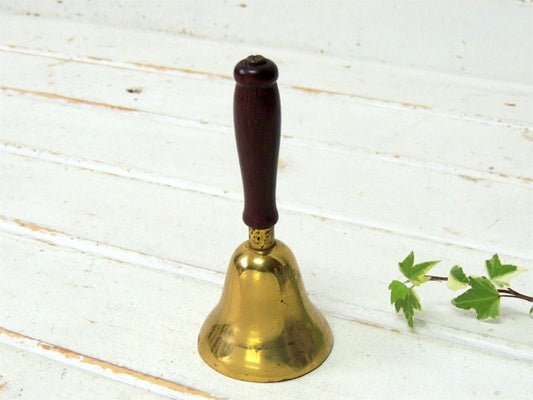 真鍮製・木製ハンドル・小さなアンティーク・ハンドベル・呼び鈴・鈴 USA