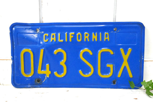 CALIFORNIA カリフォルニア ナンバープレート 043 SGX・USA アメリカンビンテージ